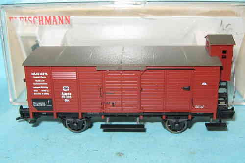 Fleischmann 5866 K K.P.E.V. gedeckter Güterwagen G10 m. Bremserhaus Ep.1 m. KK