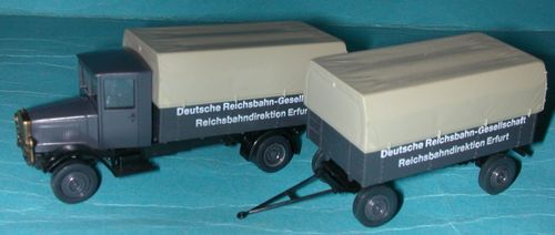 Roskopf Nostalgie 379 Mercedes L5 Pritschen-LKW + Anhänger "REICHSBAHNDIREKTION ERFURT"