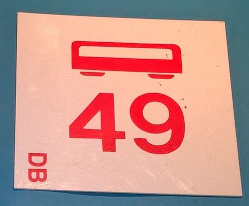 Waggonnummer Schild 49 DB Deutsche Bundesbahn