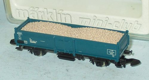 Märklin Z Miniclub 88623 DB offener Güterwagen Omm 52 türkis m. Ladegut Schotter Ep.4 i.OVP