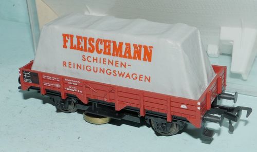 Fleischmann 5569 Niederbordwagen X05 als Schienenreinigungswagen i.OVP